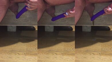 milking out two ruined orgasms using my roommate's vibrator with lots of loud moaning