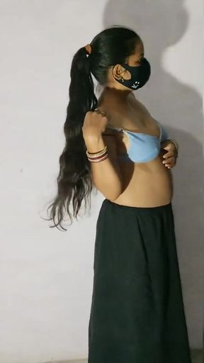 Young Tight Boobs Bhabhi Playing with Self