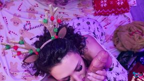 Naughty Girl Masturbates Squirting and Gets Her Ass Fucked Under the Christmas Tree!