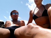 deep throat in public beach "real risky" blowjob sloopy , summer hot! -aprilbigass-
