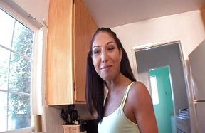 Petite teen housemaid sucks boss cock before riding it with her tight asshole