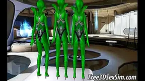 Alien Goddess Enjoys Dual Penetration in Hot 3D Hentai Mnage Trois