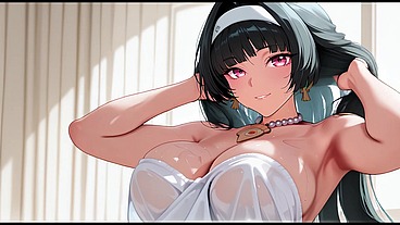 Astra Yao takes a shower. Sex in the shower. Astra Yao hentai cosplay (AI-generated)