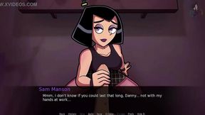 Goth Sam Gives Danny Hot Handjob & Facial Cumshot in Anime Fantasy