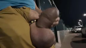 Risky wank outdoors