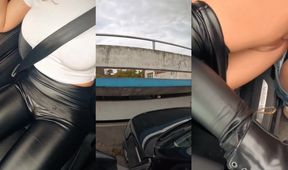 horny stepsister dicked down on the way to NYE family dinner