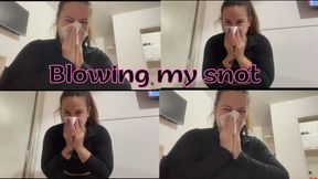Blowing my nose