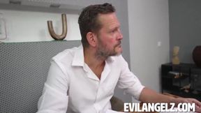 Sodomy in the Office: Hardcore POV Encounter with a Petite Beauty