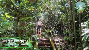 Hawaii bombshell in lush botanical gardens