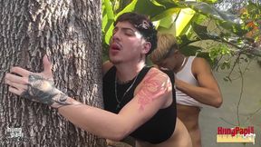 Butt Fucking Tree Huggers Gay Anal Cumshot Deep Breeding! Hung Papi Santo Jorge
