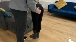 An Exercise in Motivation – Kinia discovers the penalty for missing a gym session. In part 1 she is made to bend over for a hand spanking, hauled across his knee for a bare bottom hand spanking and then the lexan hairbrush