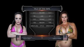bella rossi vs carmen valentina female wrestling