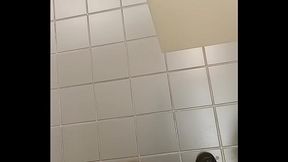 Stroking inside the library bathroom 6