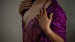 istriku sexy banget pakai lingerie satin ungu - bokep indo terbaru viral