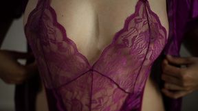 istriku sexy banget pakai lingerie satin ungu - bokep indo terbaru viral