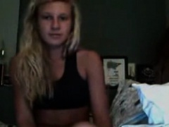 Cute blonde teen solo