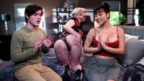 MILF Dee Williams teaches stepson Tyler and petite Lilith anal in a hot threesome