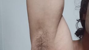Hairy armpits and chest tease and twirling