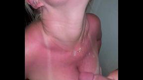 Step son went to the beach and stayed in the sun too long, he got home and asked his stepmom to put some cream on him for the sunburn and she did what she knew best, she sucks his cock, then fucks her