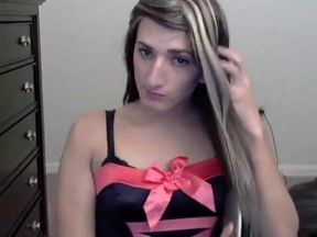 Teasing Crossdresser Shows Off Small Cock