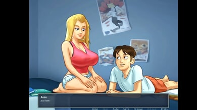 Animated landlady seduces her tenant in a 3D cartoon bedroom scene