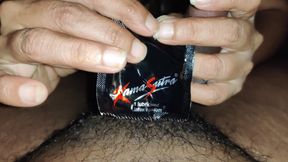 POV Handjob Putting Condom and Ride Big Dick