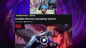 Invisible Woman takes Venom's shaft in her bald pussy