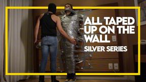 Tonny Tape mummified on the wall - Silver Series (1080p) Gay Bondage - Gay Domination - Mummification - Tape Bondage - Leather - BDSM