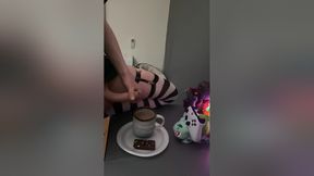 Femboy Cums In His Coffee And Drinks It All