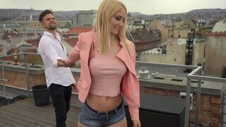 The sexy blonde Sharon White is banged by a younger fellow