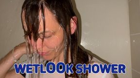 Wetlook - Wet T-shirt and knickers in the shower (HD)