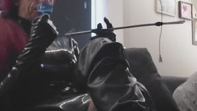 Smoking dom eating ice and smoking 2 cig in a holder