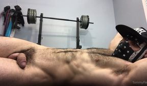 hairy nude posing squats verbal domination