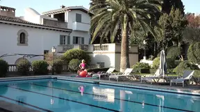 Big boobed blonde MILF practice sex yoga with the bald dude