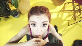 Lola Fae eagerly sucks thick throbbing cock
