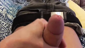 Solo twink strokes his long cock and shoots big loads