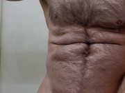 HUNG HAIRY HUNK FLEXING!