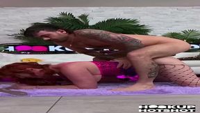 Sexy redheaded Lauren asks Nade for sloppy anal fun