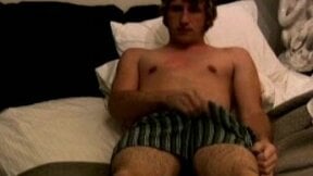 Dirty guy Curtis whips his long dick and strokes it in the hotel room