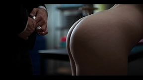 Naughty redhead slut gets fucked and face fucked by nerdy classmate