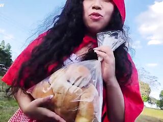 OUTDOOR LITTLE RED RIDING HOOD TITS GRABBING