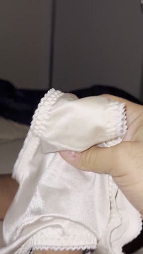 Fresh Cum in Pissy Granny Panties