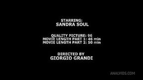 Rough, relentless gangbang leaves Sandra Soul gagging, swallowing 4 cocks like a pro