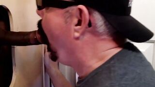 Glory Hole Gauntlet Fat Dude Succumbs to Giant Cock Fiesta