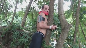 Hunky daddy tied up in the woods (Set 1)