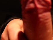 Dick with tip spitjerks and shoots cum