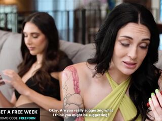 GIRLSWAY - Charlotte Sins Has Affair With Stepsister-In-Law Aria Sloane Whilst On Call With Her Wife