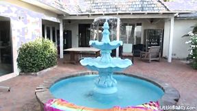 ”Little Bailey petite bitch sucks off dick”