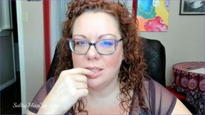 Seductive eye contact and lip licking