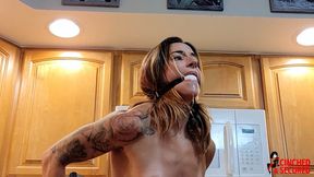 Mya Chair Tied, Topless and Drooling (MP4 Format)